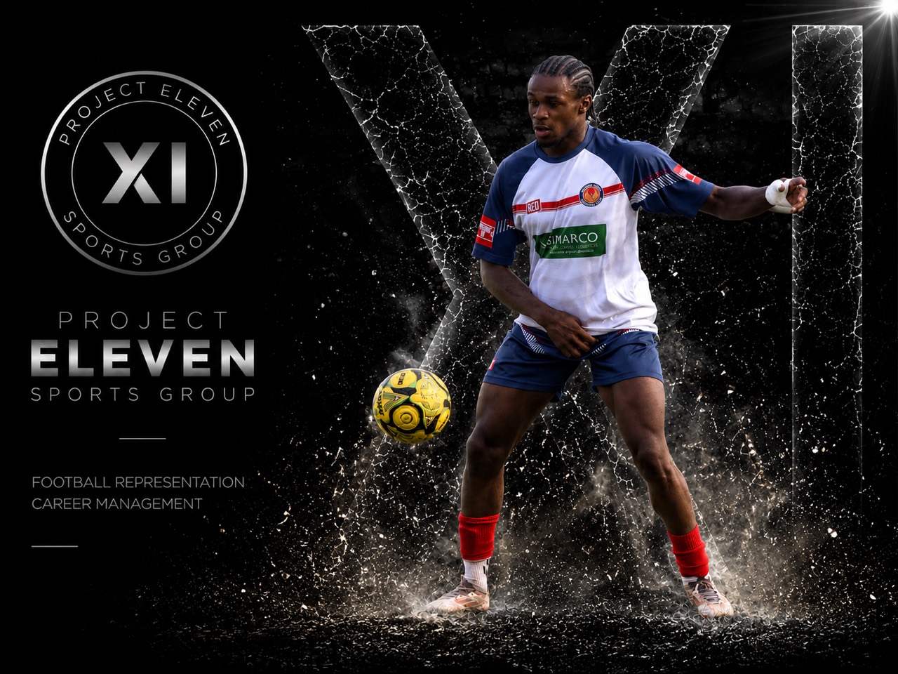Andrew Sesay Project Eleven football presentation graphic